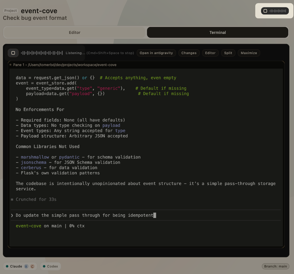 Voice-driven mission control interface